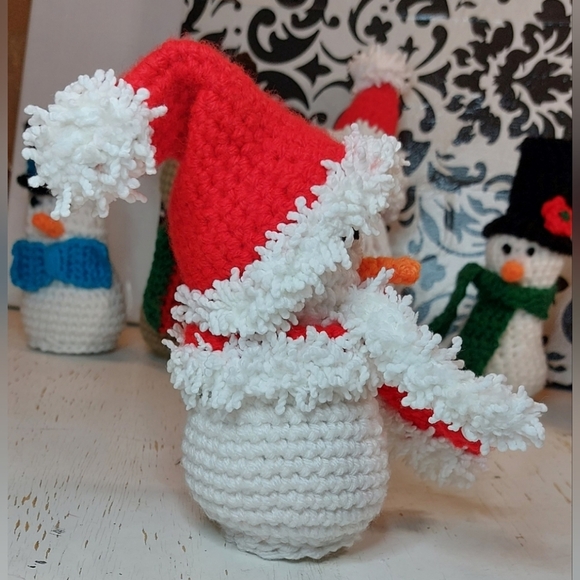 Christmas Crochet Santa Snowman Handmade (by me!) Holiday Decoration Unique Gift - Picture 7 of 8